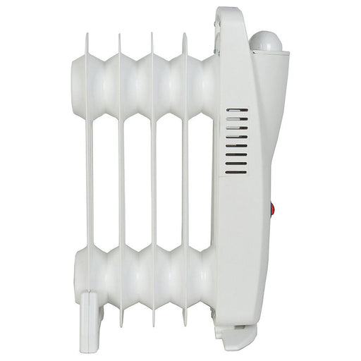 Oil Filled Radiator Electric Portable Compact Freestanding White Plug-In 500W - Image 1