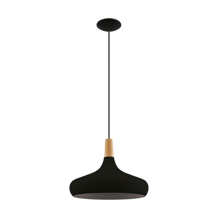 Pendant Ceiling Light Black Brown Lampshade Adjustable Drop Steel 40cm Modern - Image 1