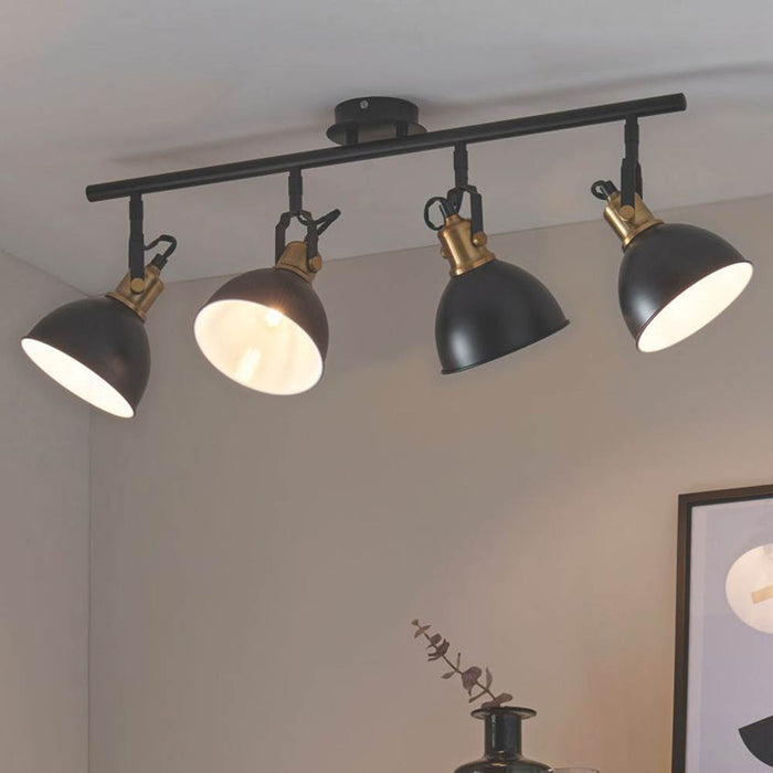 Ceiling Spotlight Bar 4 Way Adjustable Dimmable Industrial Modern Matt Black 40W - Image 5