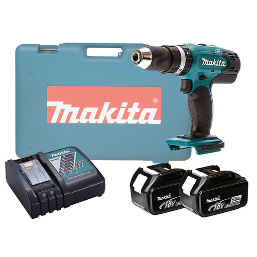 Makita Combi Drill Cordless DHP453 18V LXT 5.0Ah 42Nm With Rapid Charger 400Rpm - Image 1