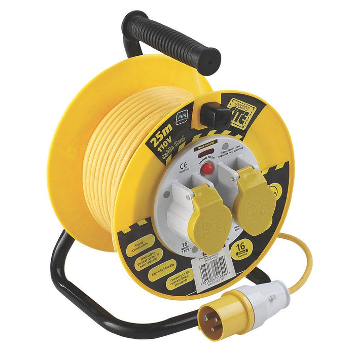 Socket Extension Cable Reel Electrical Lead 2 Way Gang Heavy Duty 25M 110V IP44 - Image 2