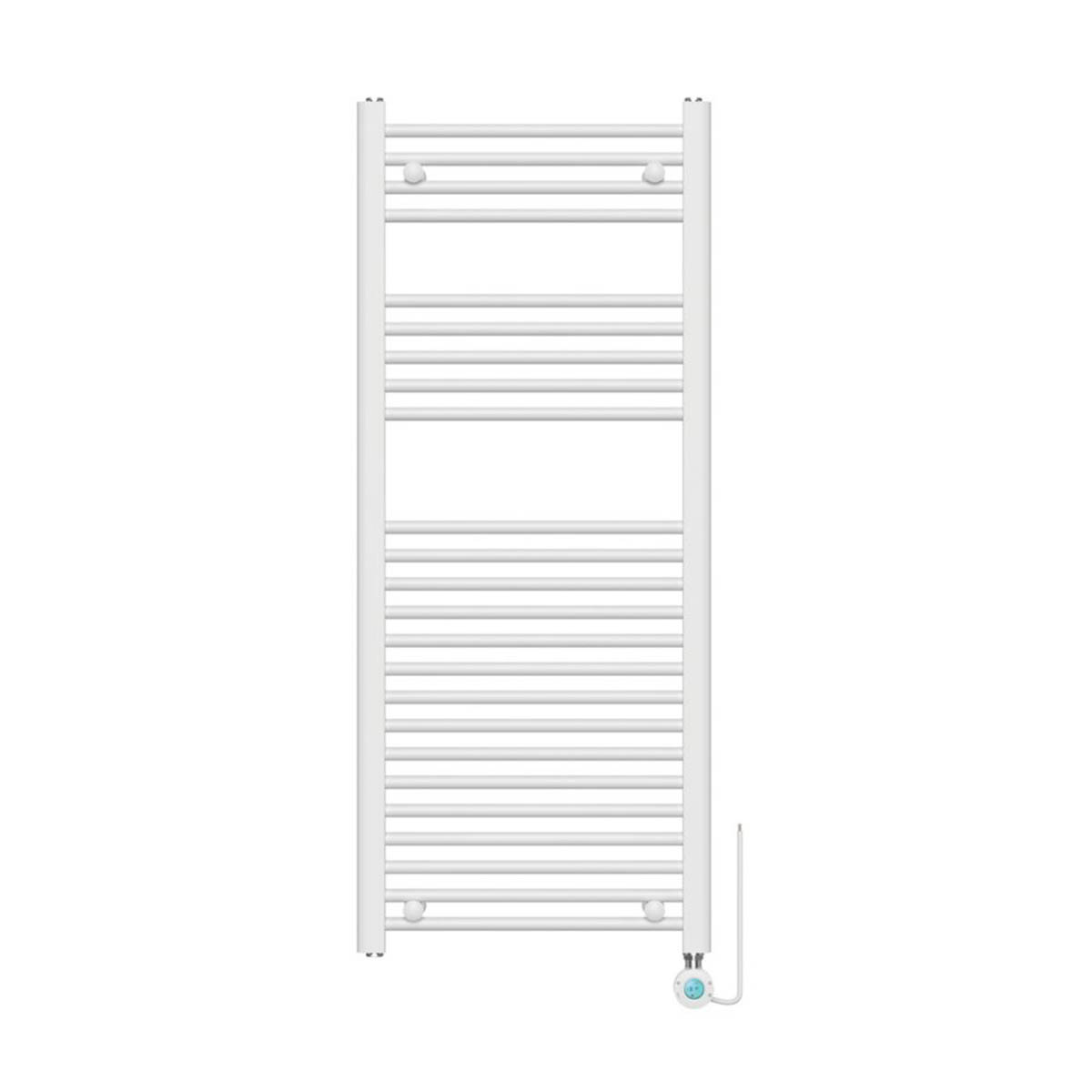 Flomasta Electric Towel Rail Radiator White Flat Bathroom Warmer (H)120x(W)50cm - Image 1