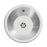 Swirl Kitchen Sink Mini 1 Bowl Round Stainless Steel Inset Waste Compact - Image 1