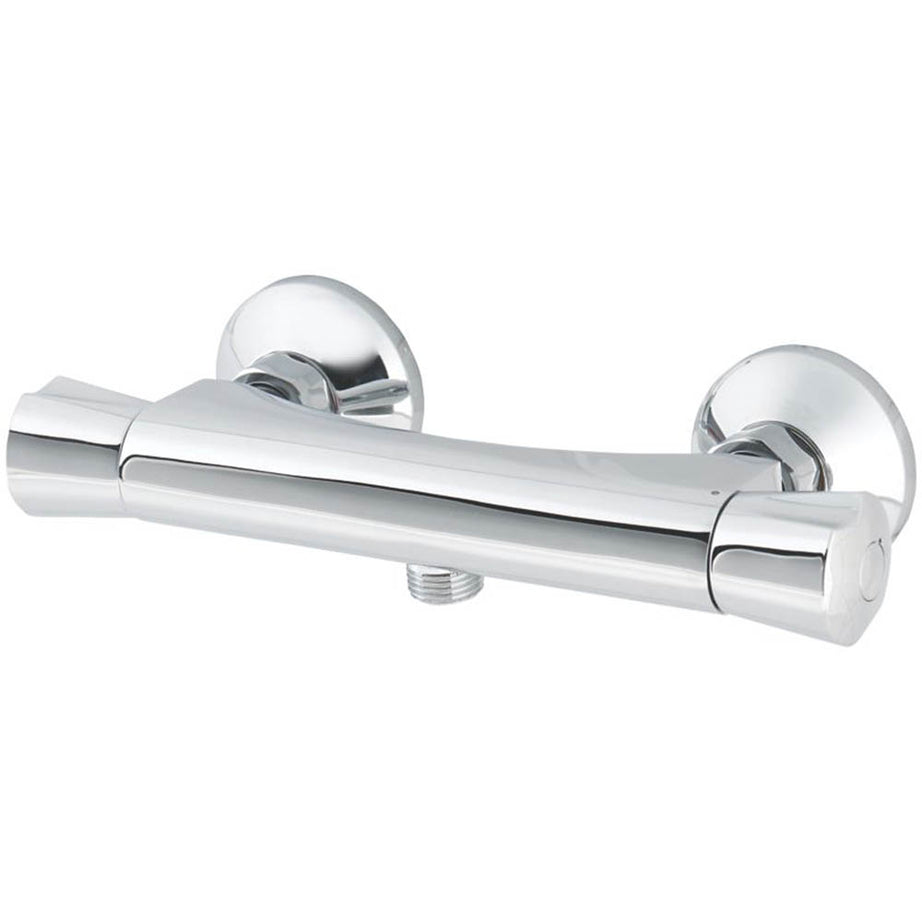 Mixer Shower Valve Thermostatic Dual Flow Exposed Single Outlet Chrome - Image 1