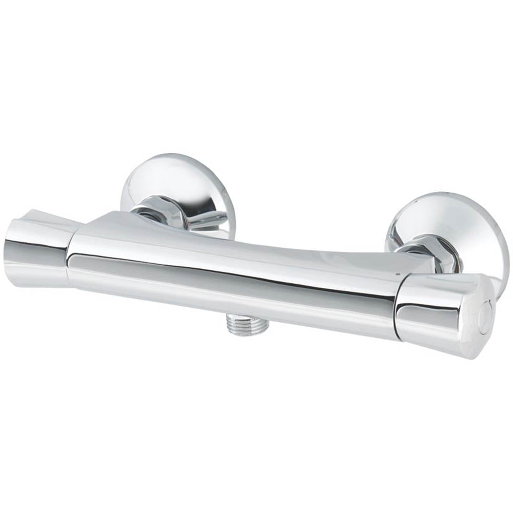 Mixer Shower Valve Thermostatic Dual Flow Exposed Single Outlet Chrome - Image 1