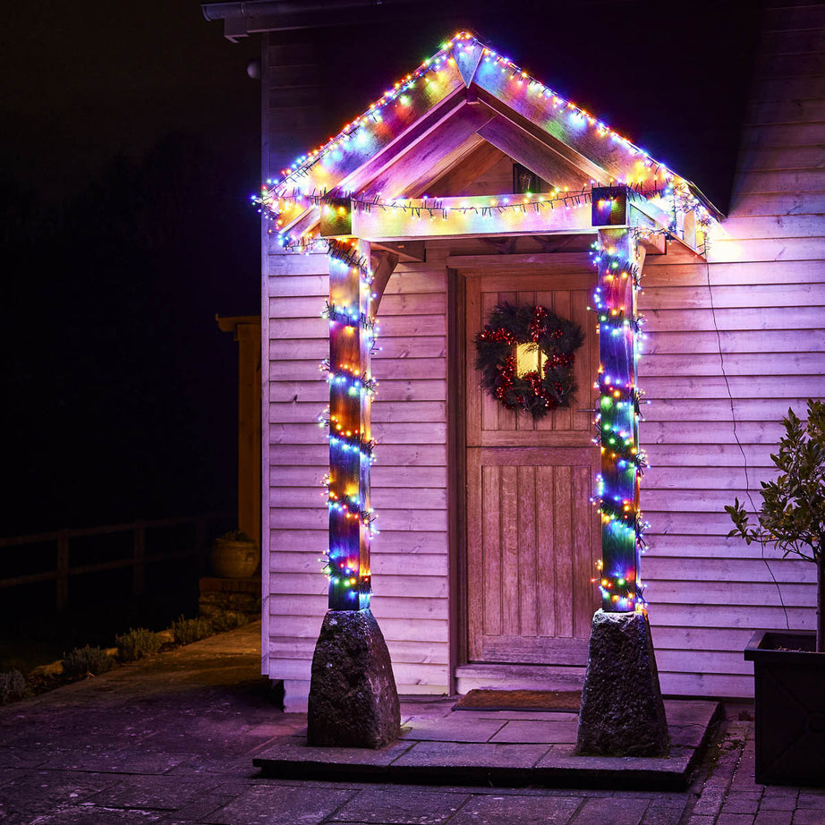 186 LED Christmas String Lights 1000 Multicolour Cluster Timer Indoor  25m - Image 1
