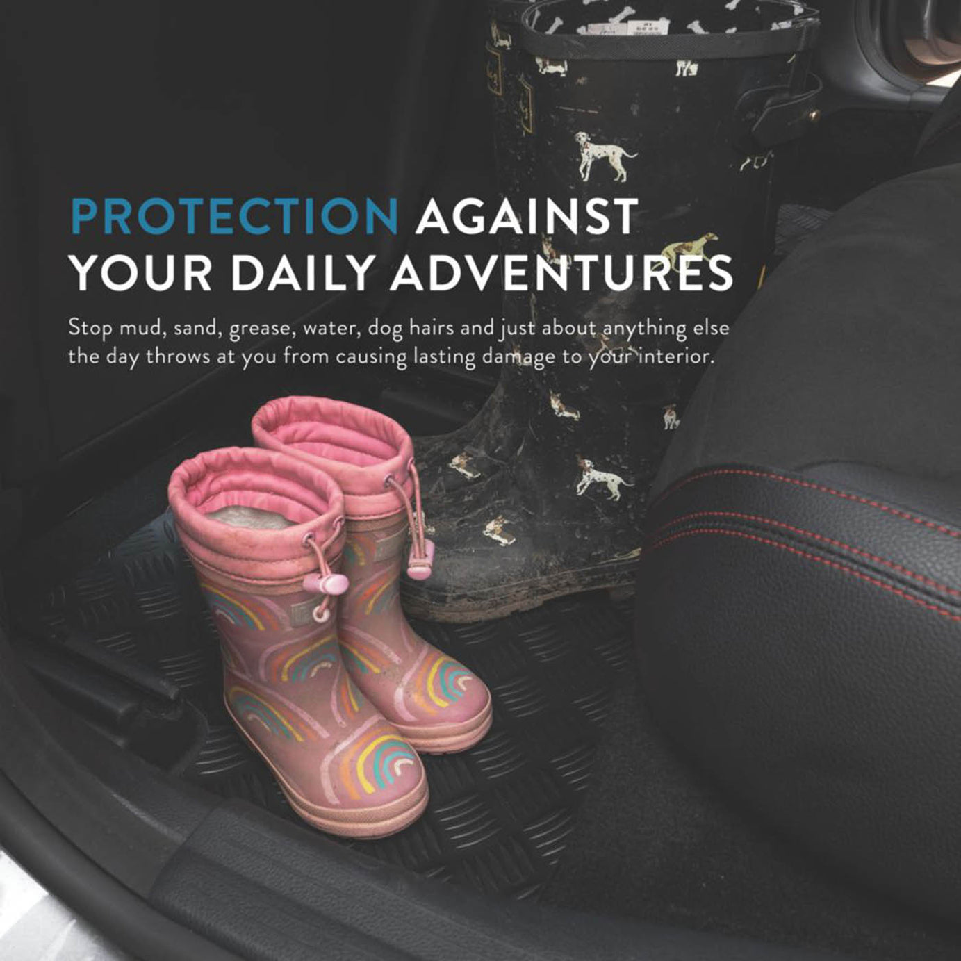 Car Mat Co. Rubber Floor Mats Set Fiat Fiorino 2008 on Waterproof 2 Piece - Image 4