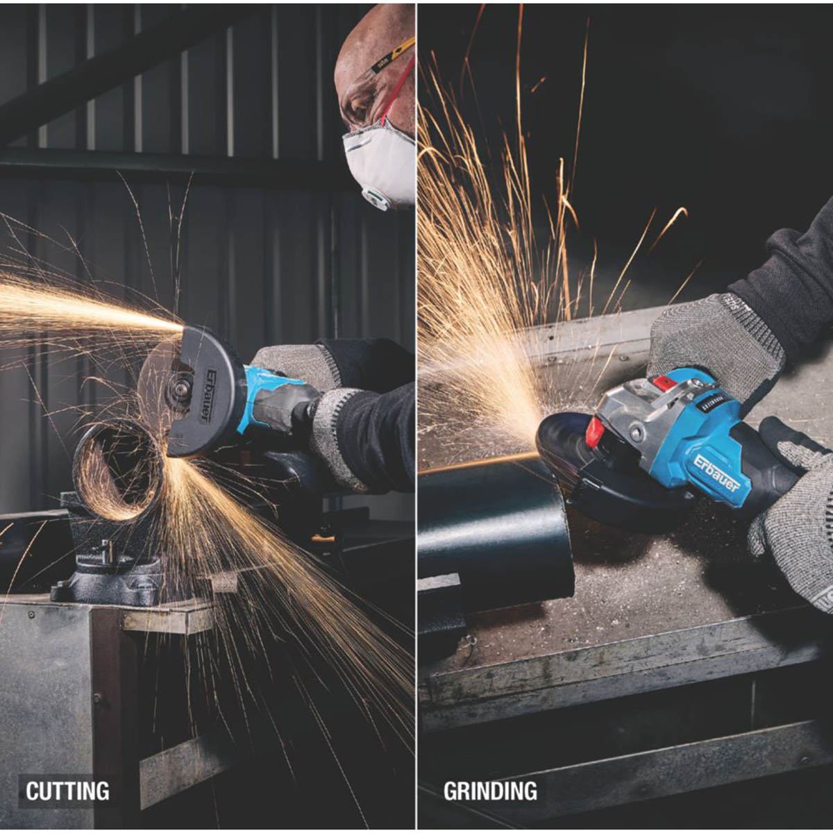 Erbauer Angle Grinder ERI1084GRD Cordless Compact 18V Li-Ion EXT 5" Body Only - Image 3