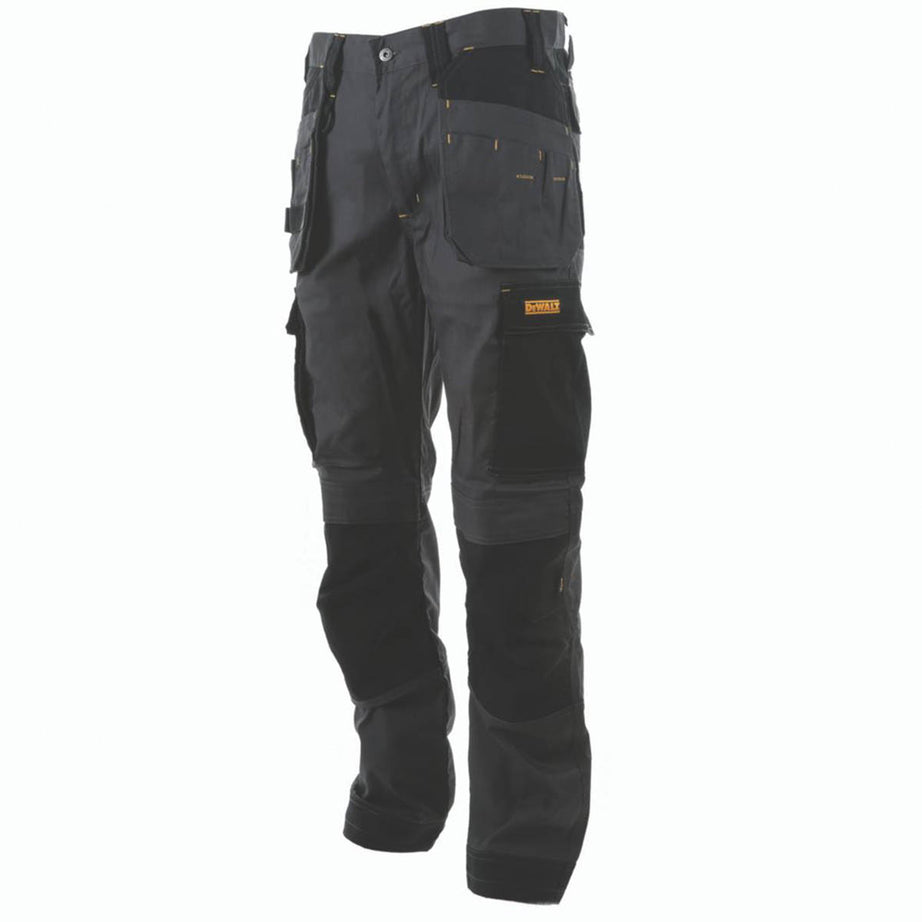 DeWalt Work Trousers Mens Slim Fit Charcoal Grey Stretch Multi Pockets 36"W 29"L - Image 1