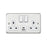 Switched Socket 13A 2 Gang Type A C USB Charger 3A 15.5W Brushed Stainless Steel - Image 2