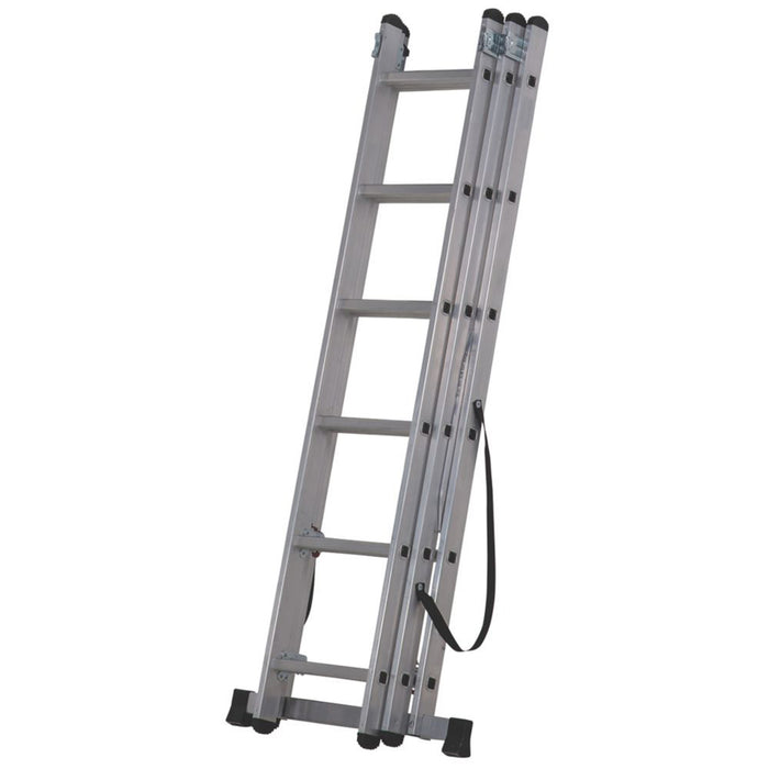Combination Ladder 3 Section 4 Way Aluminium Extension Stepladder Non-Slip - Image 4