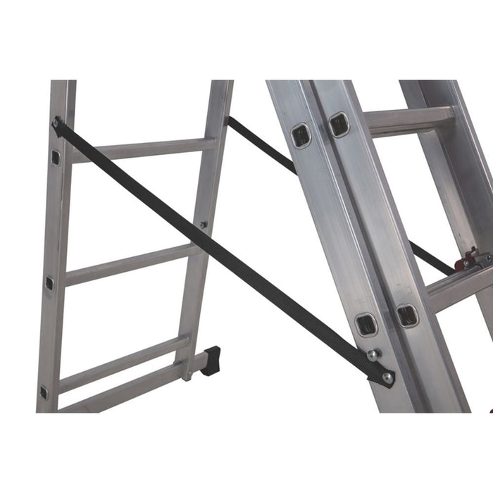 Combination Ladder 3 Section 4 Way Aluminium Extension Stepladder Non-Slip - Image 5