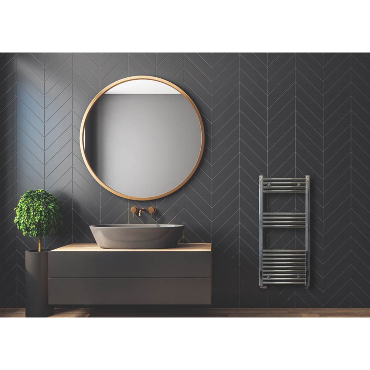 Towelrads Towel Rail Radiator Chrome Flat Bathroom Warmer Ladder (H)100x(W)40cm - Image 3