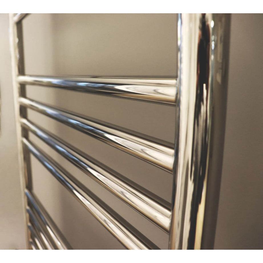 Towelrads Towel Rail Radiator Chrome Flat Bathroom Warmer Ladder (H)100x(W)40cm - Image 1