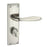 Smith And Locke WC Door Handles Pair Brushed Nickel Lever On Backplate Modern - Image 1