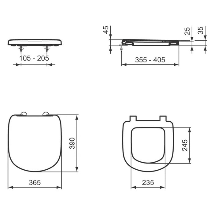 Toilet Seat With Cover Soft-Close Duraplast White Top Fix Modern Durable - Image 3