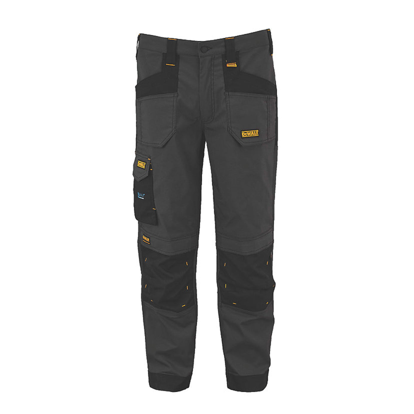 DeWalt Work Trousers Mens Slim Fit Black Grey Breathable Multi Pockets 42"W 31"L - Image 1