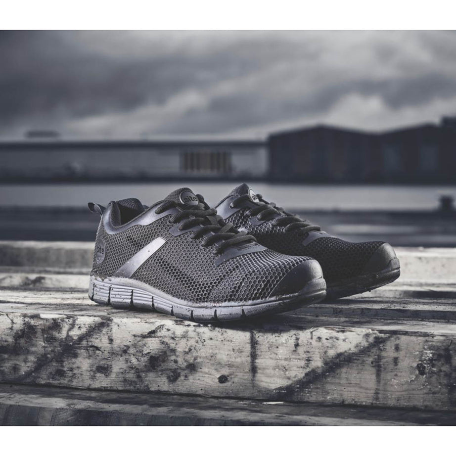 Site Safety Trainers Mens Wide Fit Black Breathable Shoes Steel Toe Size 15 - Image 3