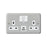 Wall Switched Socket Electrical USB Charger 2 Gang Double Screwed Grey - Image 2