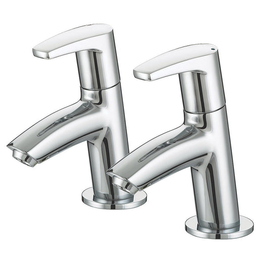 Bristan Basin Pillar Taps Chrome 1/4 Turn Bathroom Cold Hot Pair Contemporary - Image 1