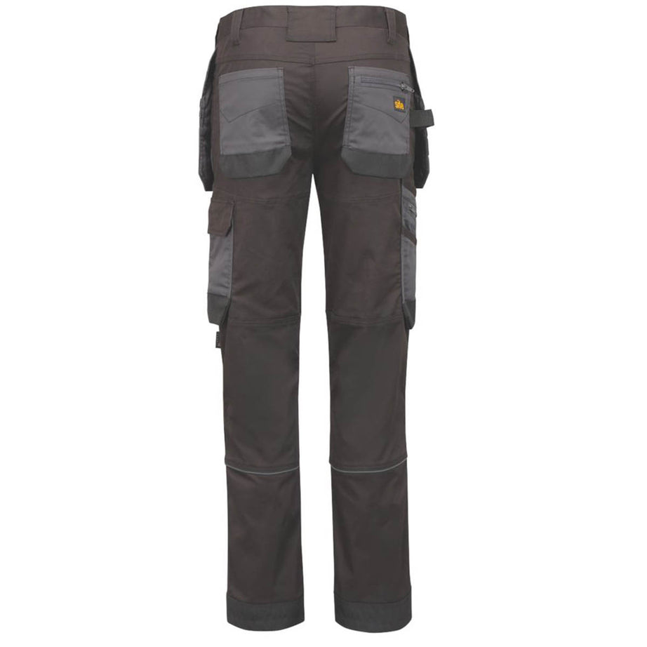 Site Work Trousers Mens Slim Fit Grey Black Multi Pockets Stretch 34"W 32"L - Image 2