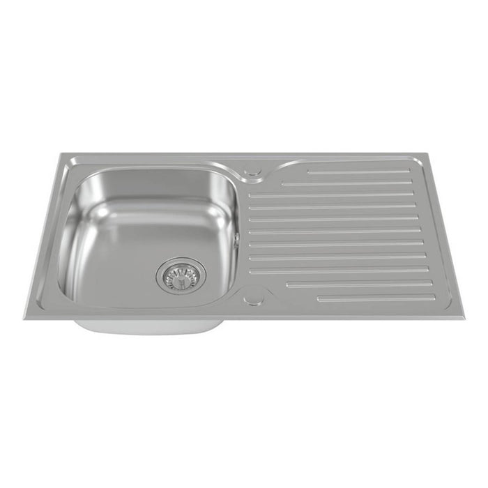 Kitchen Sink Inset 1 Bowl Stainless Steel Brushed Reversible 860mm x 500mm - Image 2