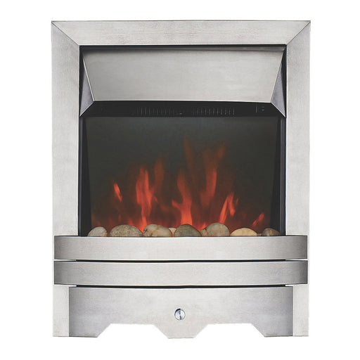 Focal Point Electric Fire Lulworth LED Flame Stainless Steel Inset Brushed - Image 1
