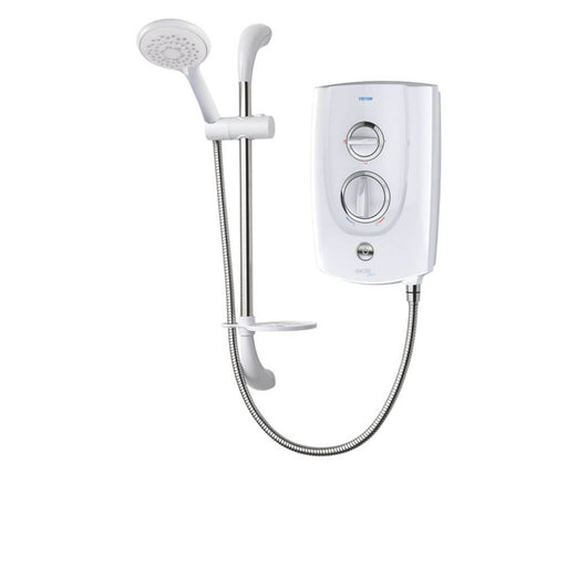 Triton Electric Shower 8.5kW White Chrome 5-Spray Pattern Round Contemporary - Image 1