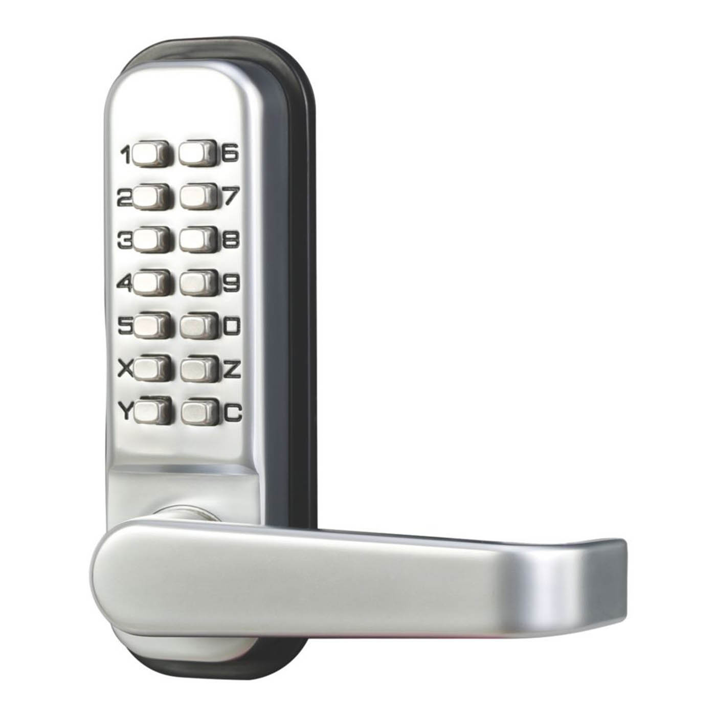 Smith & Locke Mechanical Door Lock Push-Button Combination Code With Handle - Image 1