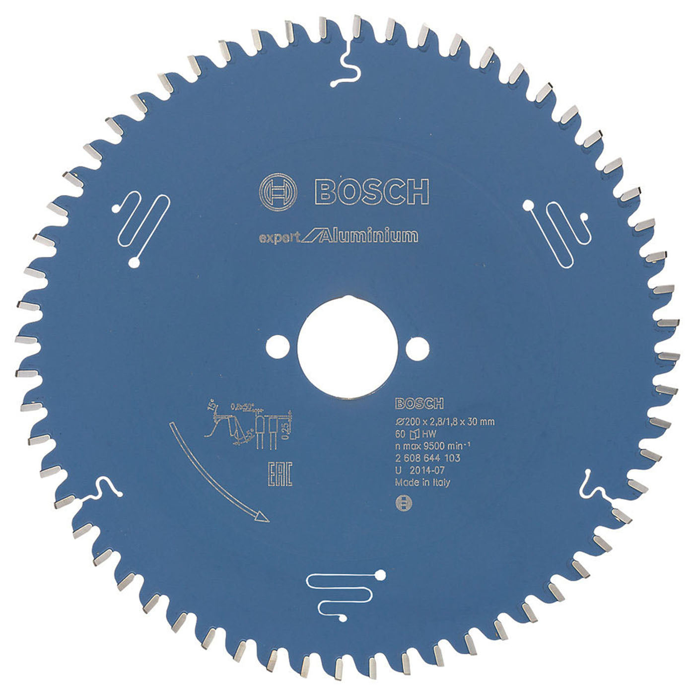 Bosch Circular Saw Blade Expert 60T Multi Material Aluminium Plastic 200x30mm - Image 1