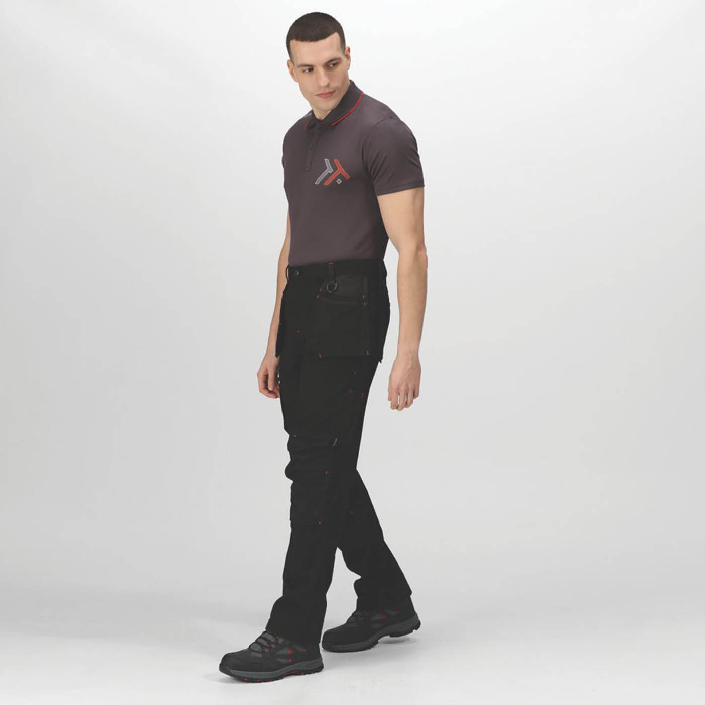 Regatta Work Trousers Mens Classic Fit Black Multi Pockets Cargo 32W 31L - Image 5