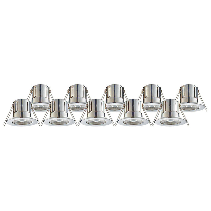 LAP LED Downlight Ceiling Light Fixed Cool White Dimmable Chrome 5.8W 10 Pack - Image 1