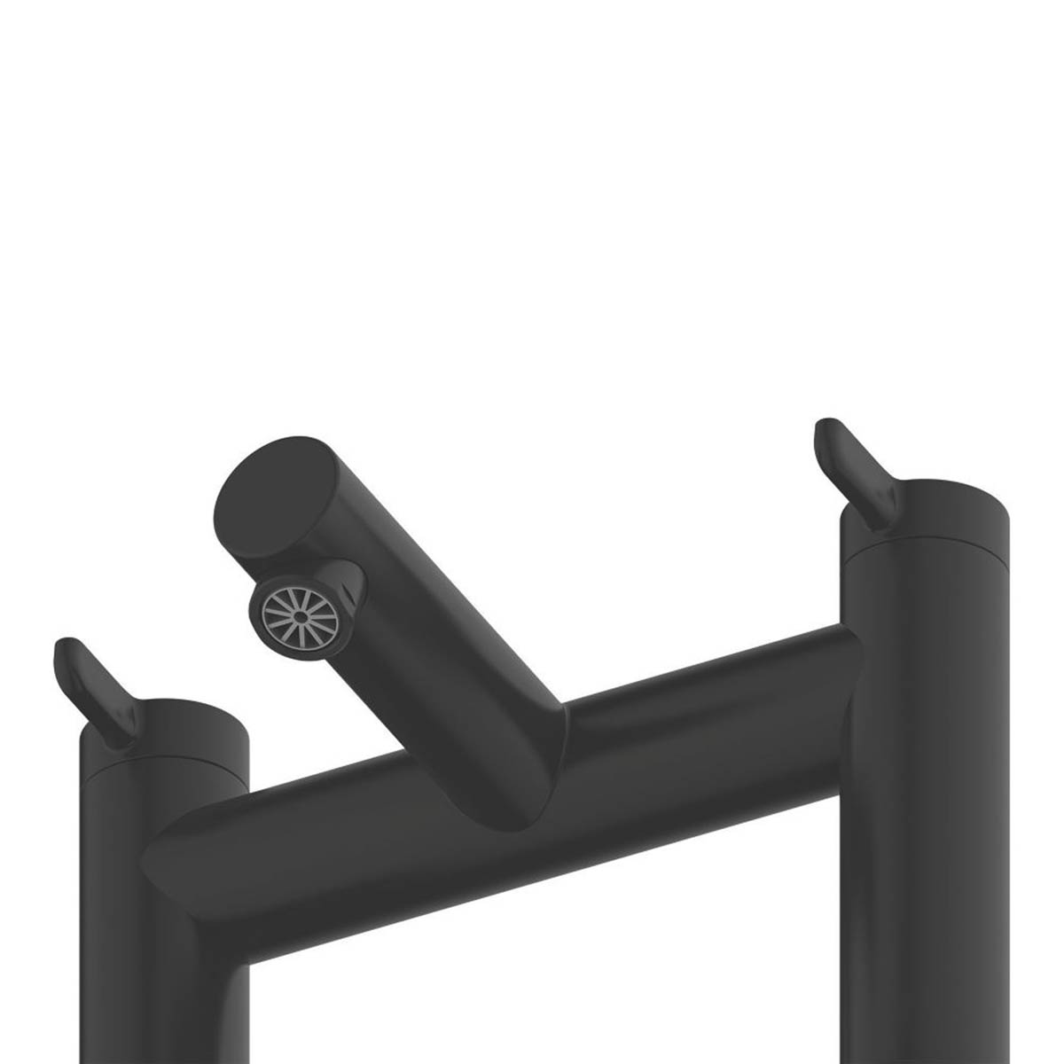 Swirl Bath Filler Mixer Tap Dual Lever Black Brass Deck Mounted Modern 192mm - Image 2