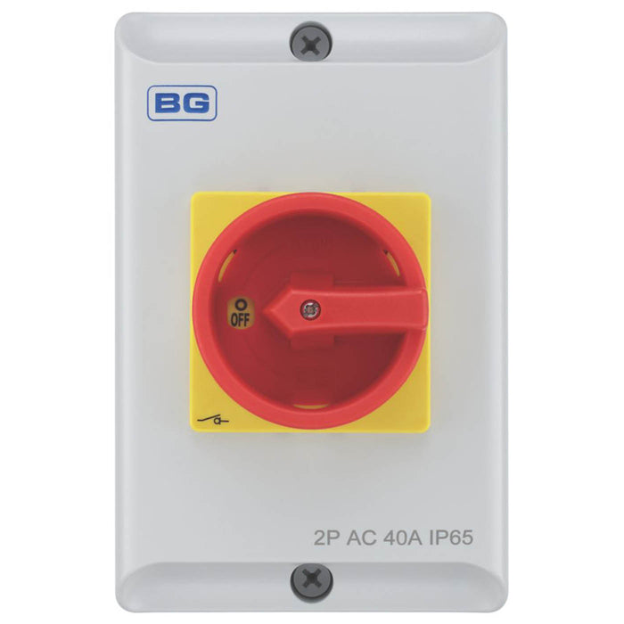 BG Rotary Isolator Switch CPRSD240 40A 2-Pole Weatherproof Fully Insulated - Image 2