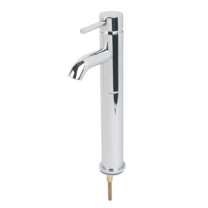 Swirl Basin Mono Mixer Tap Chrome Single Lever Tall Contemporary Brass Bathroom - Image 2