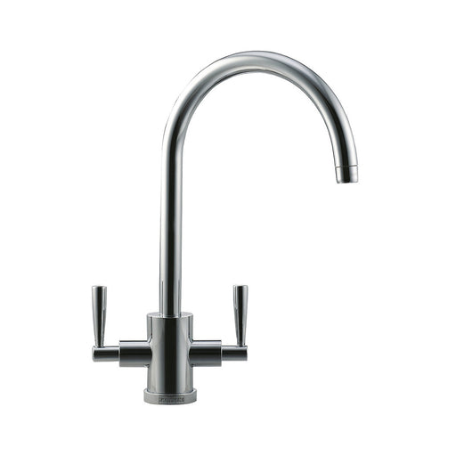 Franke Kitchen Tap Mono Mixer Olympus Dual Lever Silk Steel Modern Swivel Spout - Image 1