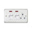 Cooker Switched Socket Wall 2-Gang Brushed Stainless Steel Neon Power Indicator - Image 2
