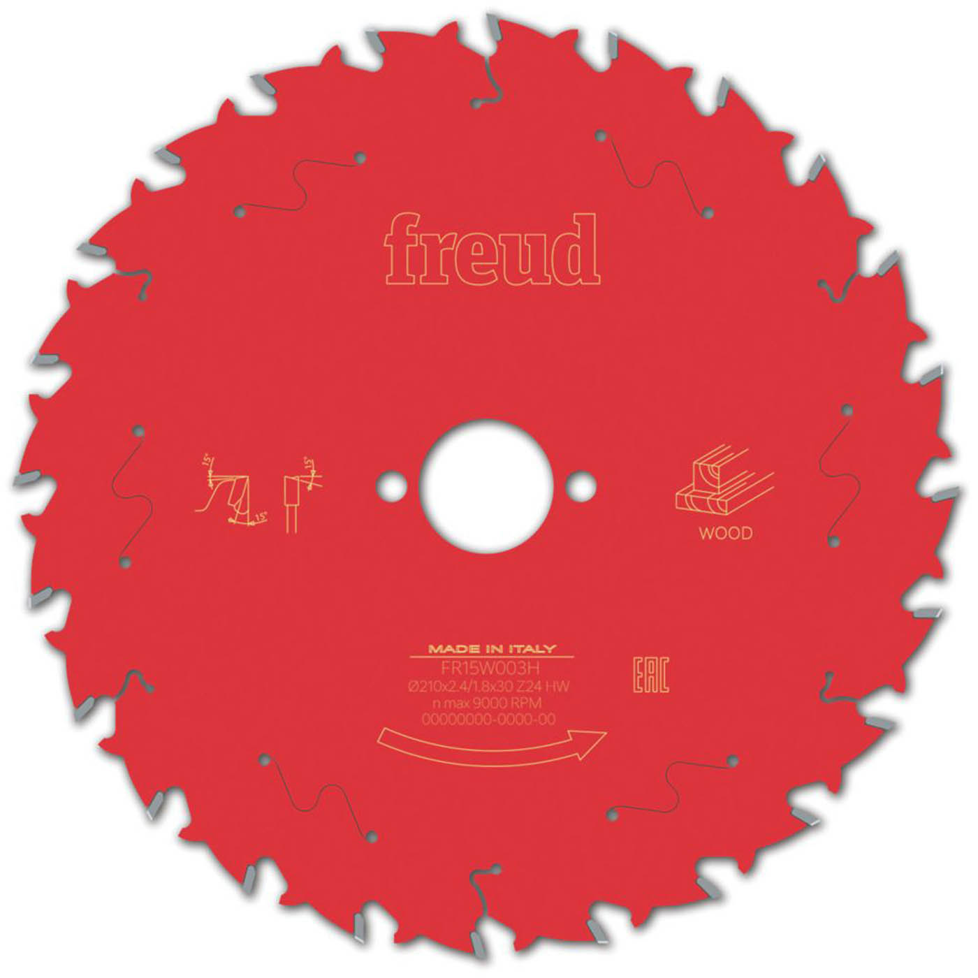Freud  Wood Circular Saw Blade 210mm x 30mm 24T - Image 1