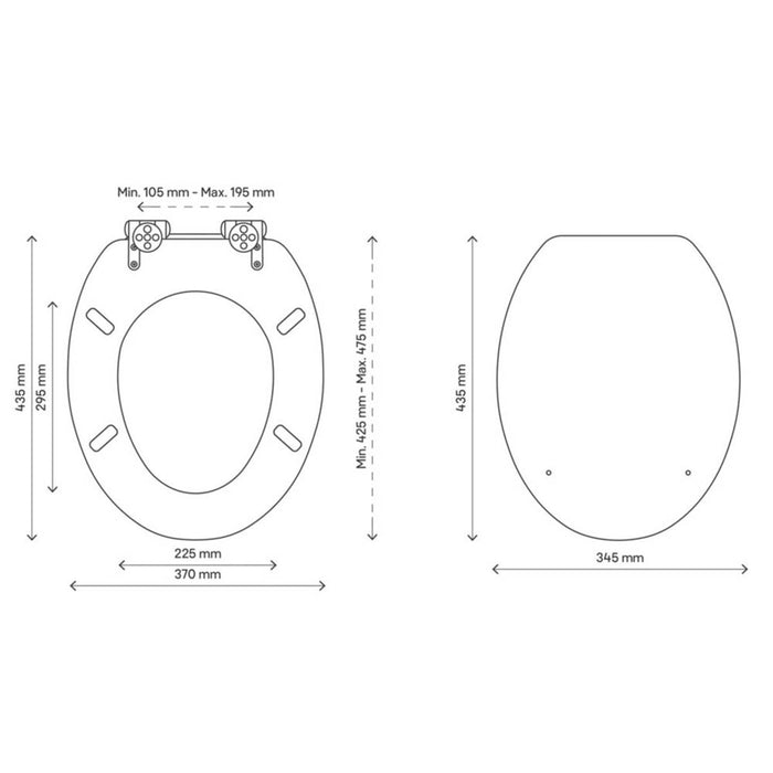 Toilet Seat Soft-Close Moulded Wood Marble Adjustable Oval Bottom Fix Durable - Image 6