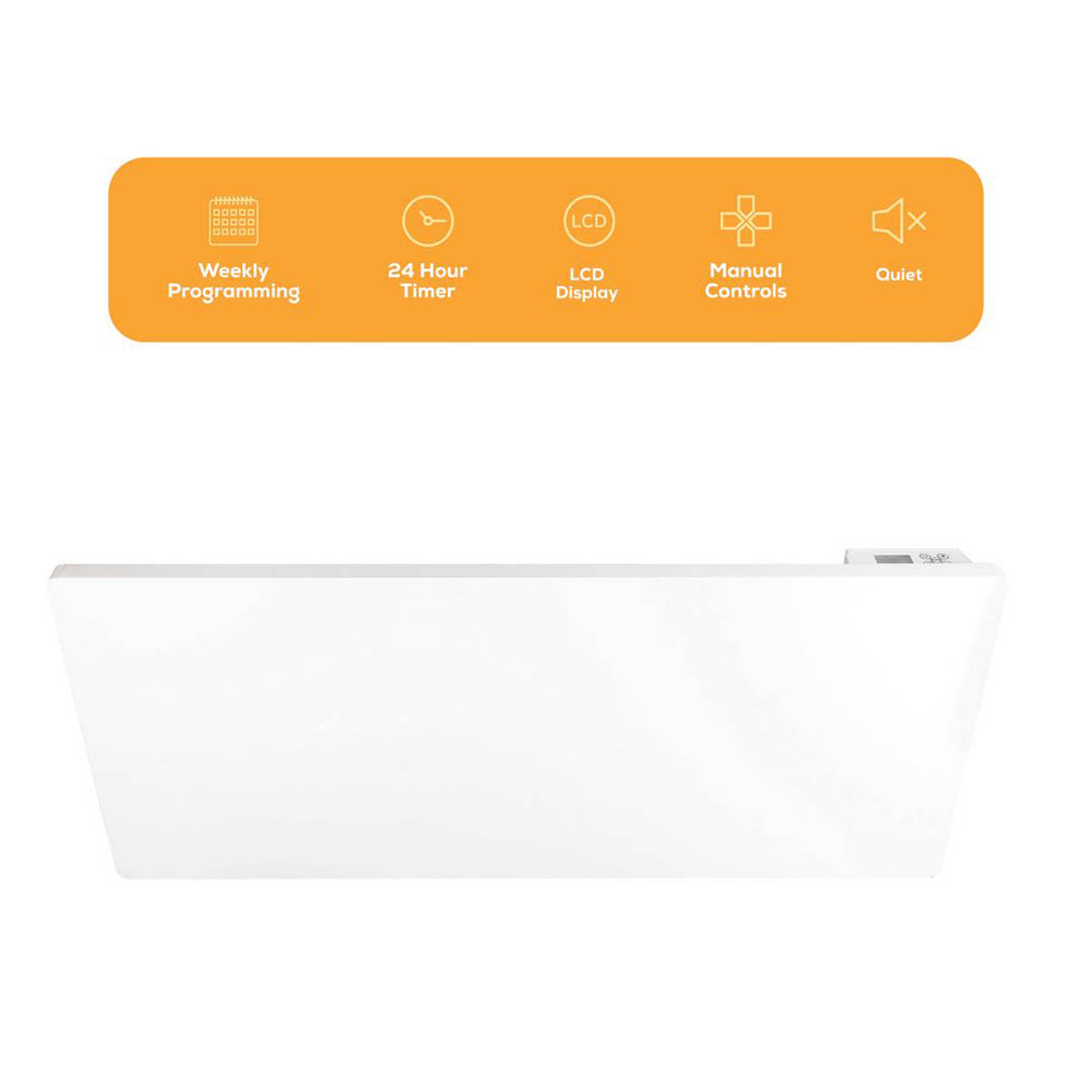 TCP  2000W Electric Wall-Mounted Convection Panel Heater White - Image 2