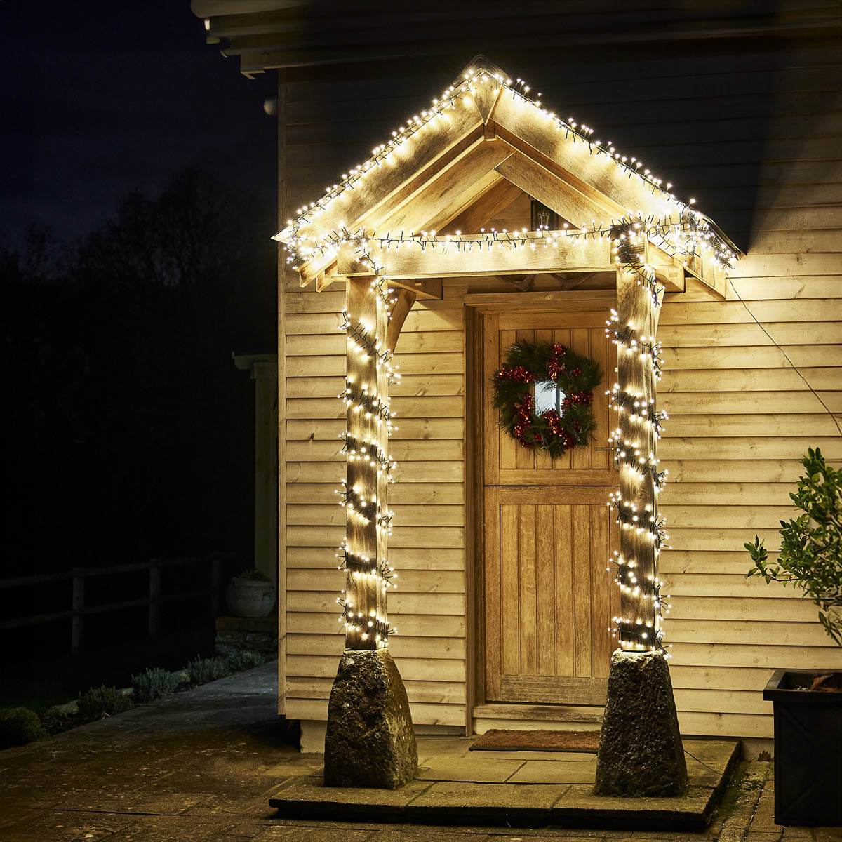 LED Christmas String Lights 1000 Warm White Cluster Timer Indoor Outdoor 13m - Image 1