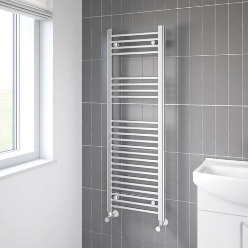 Towel Rail Radiator Chrome Bathroom Warmer Ladder Flat 306W (H)120x(W)40cm - Image 1
