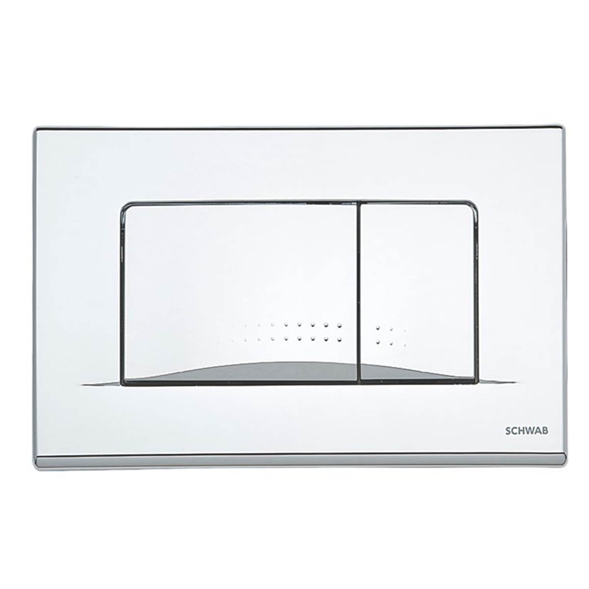 Toilet Flushing Plate Dual-Flush Button Gloss Chrome Rectangle Wall-Mounted - Image 1