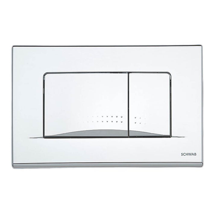 Toilet Flushing Plate Dual-Flush Button Gloss Chrome Rectangle Wall-Mounted - Image 1