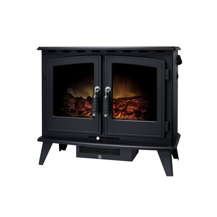 Electric Fire Stove Fireplace Wood Flame Effect Black Heater Freestanding 1.8kW - Image 3