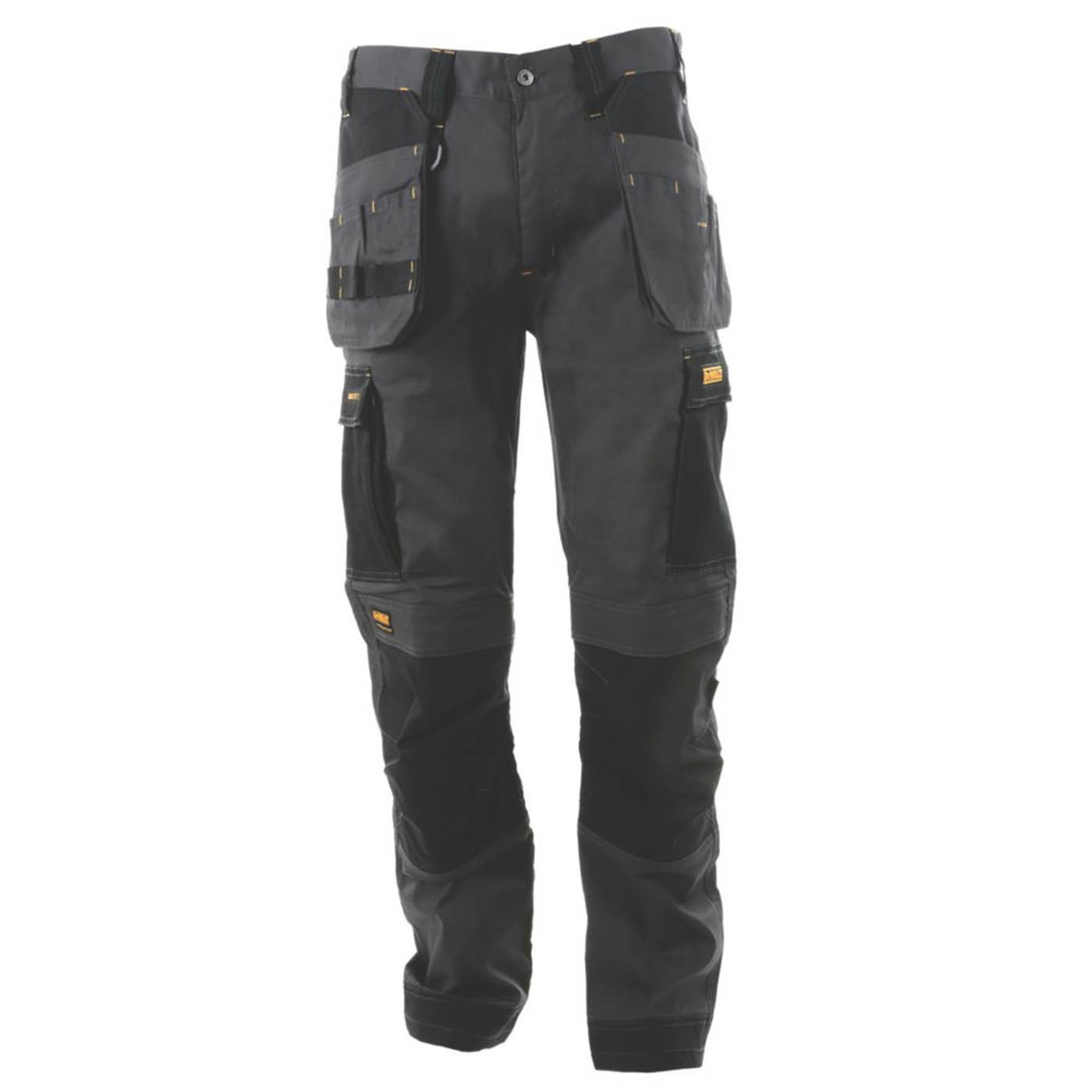 DeWalt Work Trousers Barstow Mens Slim Fit Grey Black Multi Pockets 30"W 33"L - Image 1