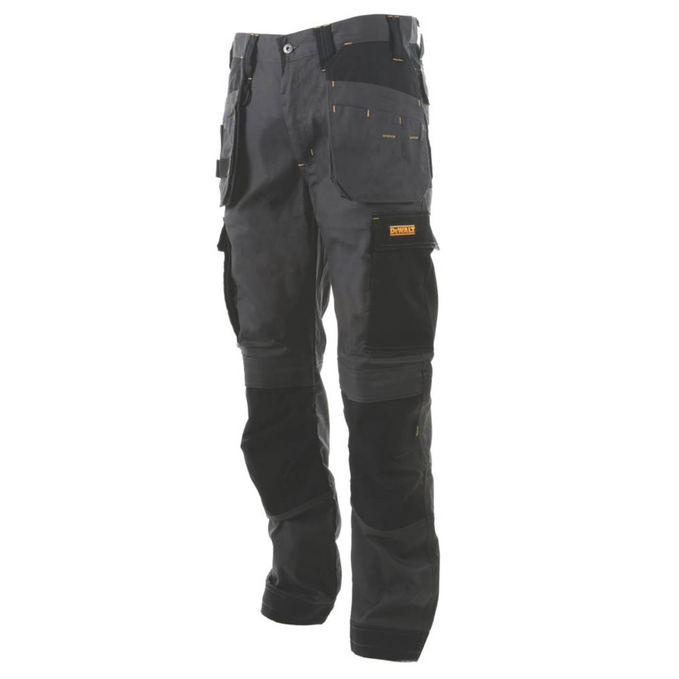 DeWalt Work Trousers Barstow Mens Slim Fit Grey Black Multi Pockets 30"W 33"L - Image 2
