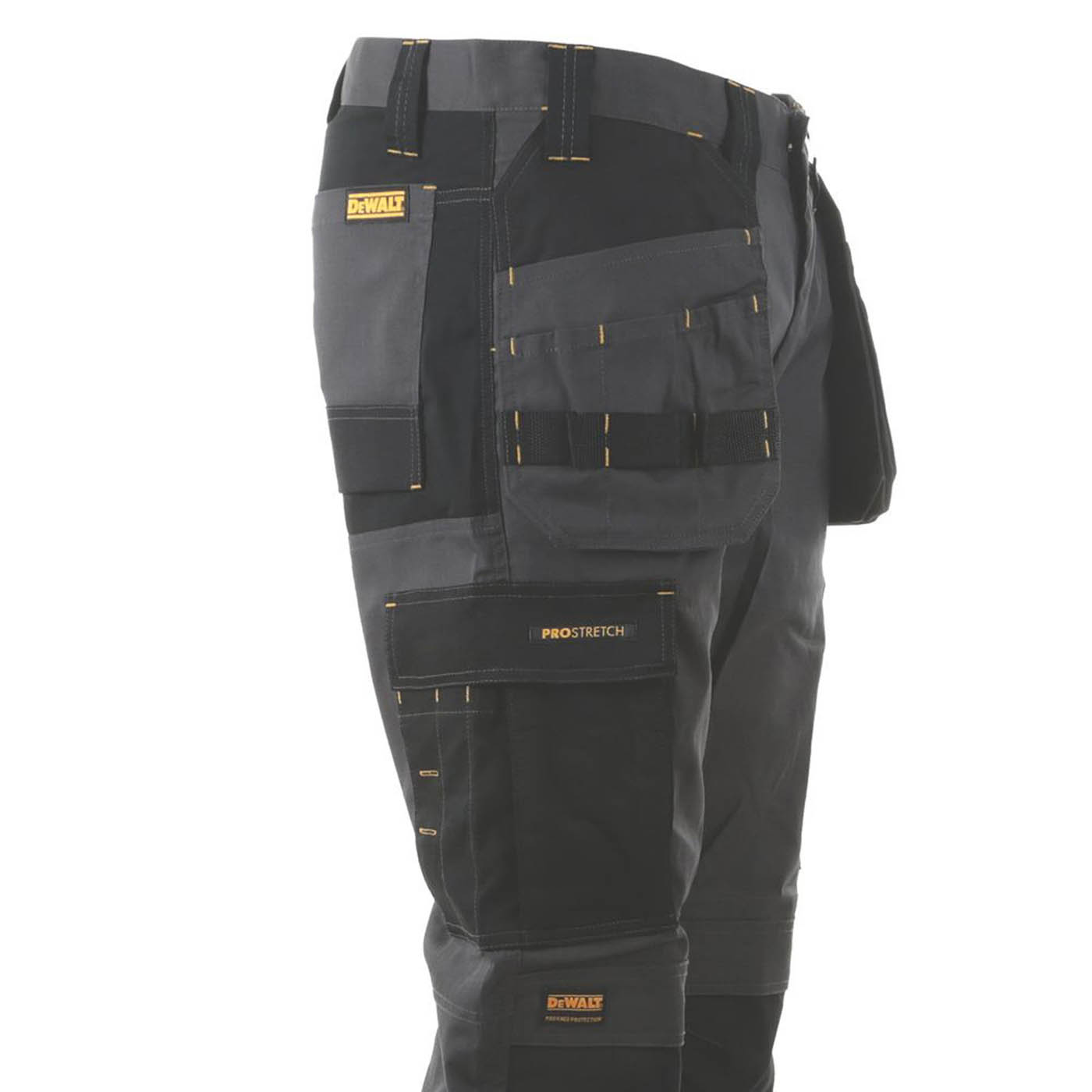 DeWalt Work Trousers Barstow Mens Slim Fit Grey Black Multi Pockets 30"W 33"L - Image 4