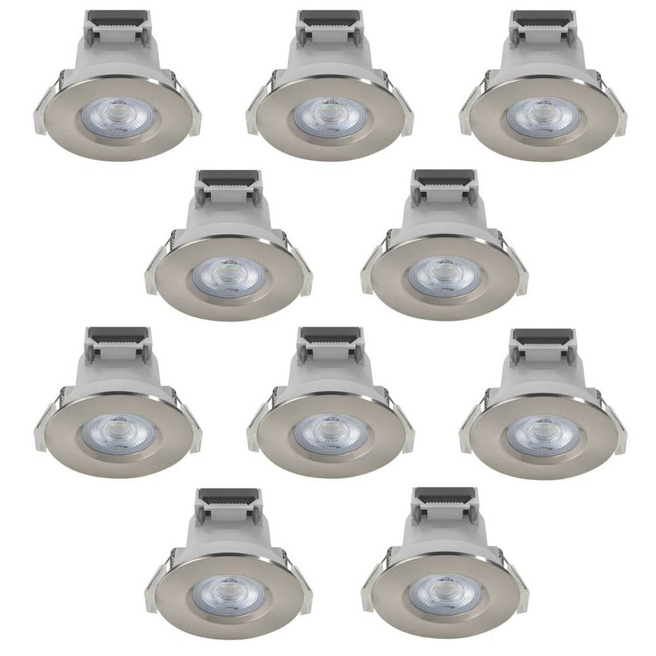 LAP Downlights LED Variable White Round Plastic Brushed Nickel Dimmable 10 Pack - Image 1