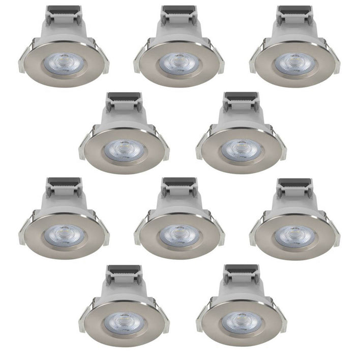 LAP Ubertas Fixed  LED Downlights Brushed Nickel 4W 450lm 10 Pack - Image 1